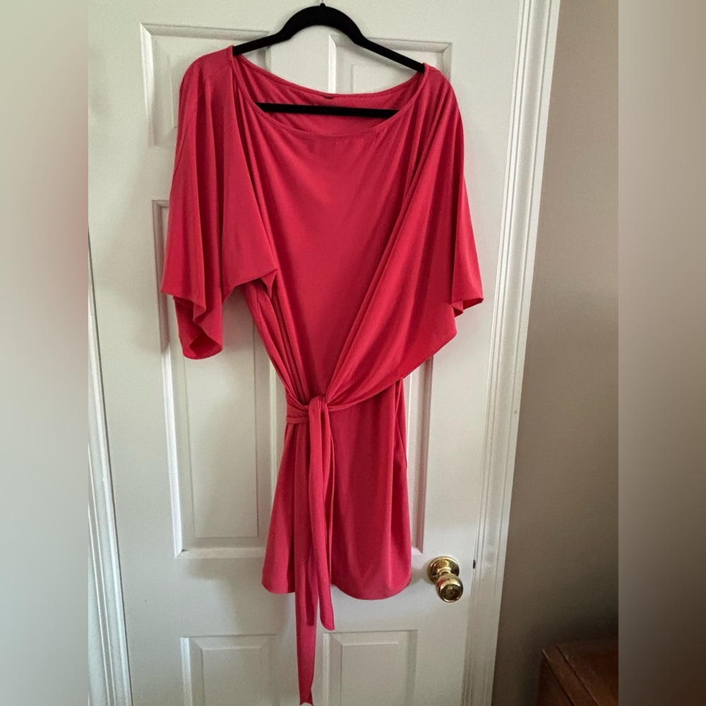 Coral Swimsuit Cover Tie-Waist